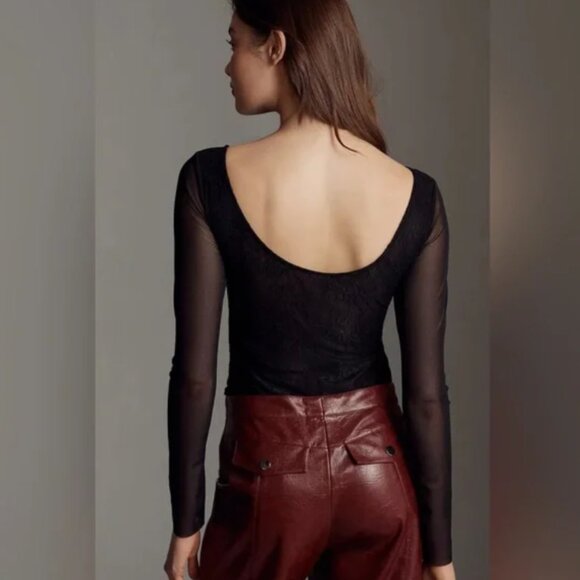 Brand New By Anthropologie Seamed Lace Bodysuit - Picture 2 of 7